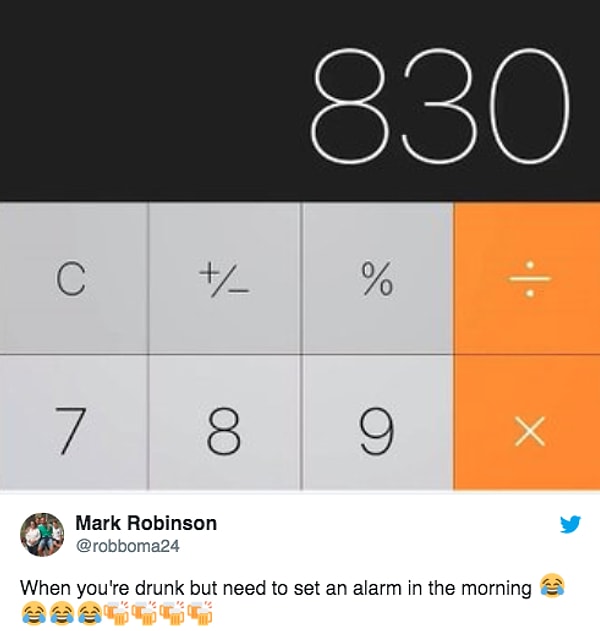 1. Когда выпил, но нужно поставить будильник на завтра