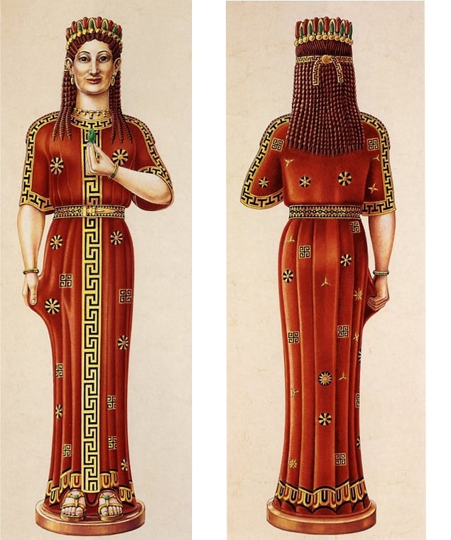 15. Antik Yunan heykel sanatında Arkaik dönem kadın tasvirlerine "Kore" adı verilir. Kore sözcüğü eski Yunancada kız anlamına gelir. Zeus ve Demeter’in kızlarına da Kore denmektedir.