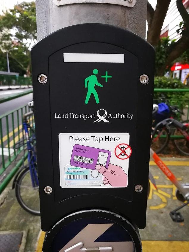 9. "In Singapore the elderly can tap their identity card to have more time at the pedestrian crossing."