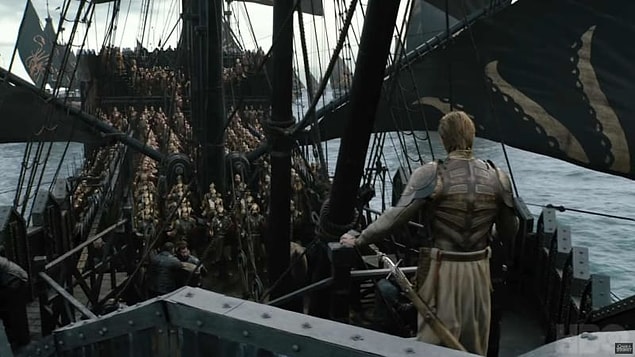 Here comes the Golden Company on the ships of the Ironborn...