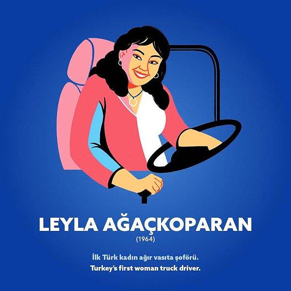 Leyla Ağaçkoparan (b. 1964) İlk Türk kadın ağır vasıta şoförü
