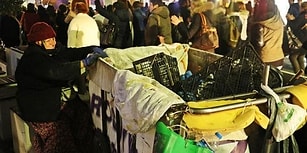 Kadınların Yürüyüşünü Uzaktan İzleyen Kağıt Toplayıcısı Halime Demirci: Bugünün Diğerlerinden Farkı Yok, Çalışmak Zorundayım'
