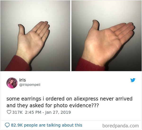 13. "Фото серег, которые я заказала на Aliexpress, но которые до меня так и не дошли"