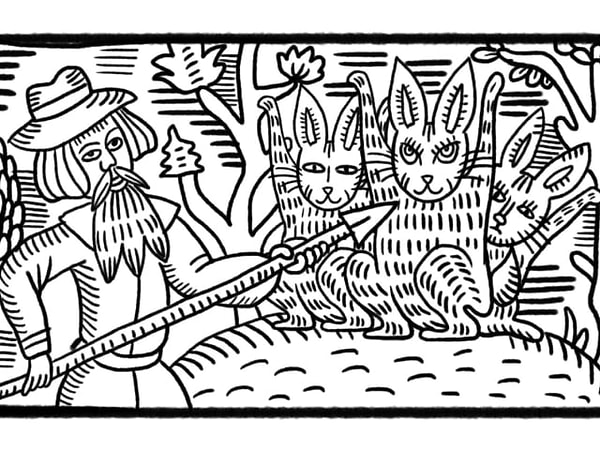 5. Два отца и два сына поймали трех зайцев, причем каждый из них поймал по зайцу. Как такое возможно?