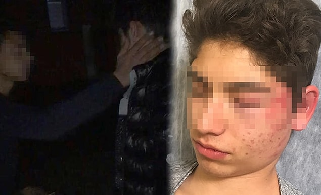 Bozer yere düşünce burada da dövmeye devam ediyor.
