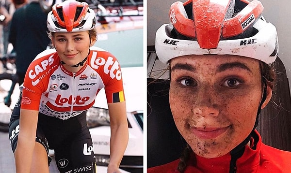 8. Вот что стало с лицом этой красавицы после велогонки
