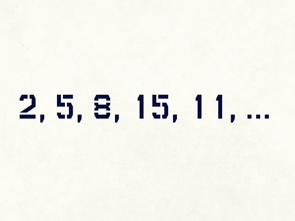 8. Какое следующее число в этой последовательности, если известно, что оно меньше 20?