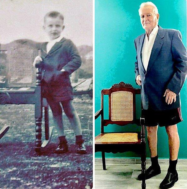 5. "Büyükbabam, 80 yıl sonra eski fotoğrafını yeniden canlandırdı."
