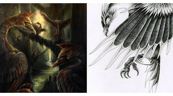5. Stymphalian kuşları mitolojinin az bilinen ama oldukça özgün bir karakteridir. Ares'in kuşları olarak bilinen Stymphalianlar, pirinçten pençelere ve çelikten tüylere sahiptirler.