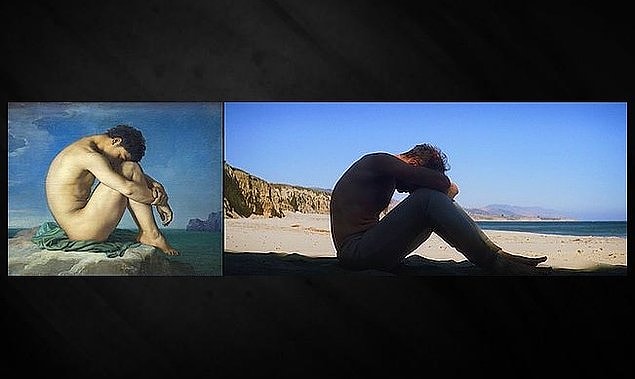 10. Jean-Hippolyte Flandrin, Jeune Homme Nu Assis au Bord de la Mer (1836)
