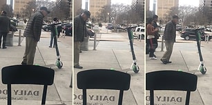 Caddeye Bırakılan Elektrikli Scooter'a Anlam Veremeyen Yaşlı Adam