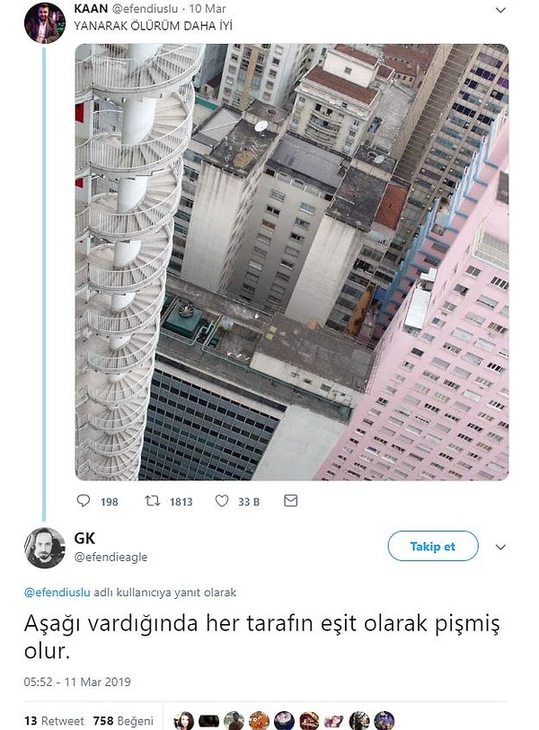 Döner gibi yanarız.