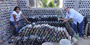 Bolivya'da Maddi Durumu İyi Olmayan İnsanlar İçin Plastik Şişelerden Ev Yapan Koca Yürekli Kadın