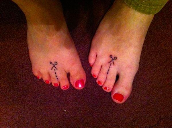 18. "My Wife Discovered That She And My Sister Both Have Syndactyly Connected Toes. They Celebrated Their Similar Trait With New Tattoos"
