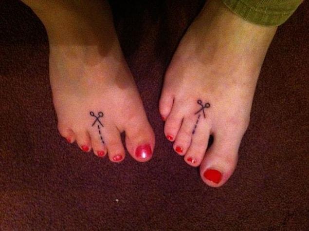 18. "My Wife Discovered That She And My Sister Both Have Syndactyly Connected Toes. They Celebrated Their Similar Trait With New Tattoos"
