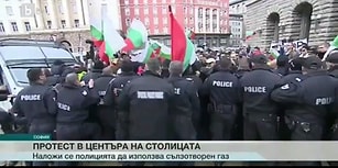 Eylemi Dağıtmak İçin Biber Gazı Sıkan Bulgaristan Polisi, Biber Gazını Kendine Sıktı!