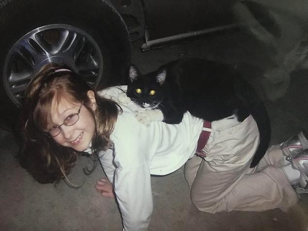12. “When I was younger, I used to take my cat for ’piggyback rides’ around the garage after school. He loved it.”