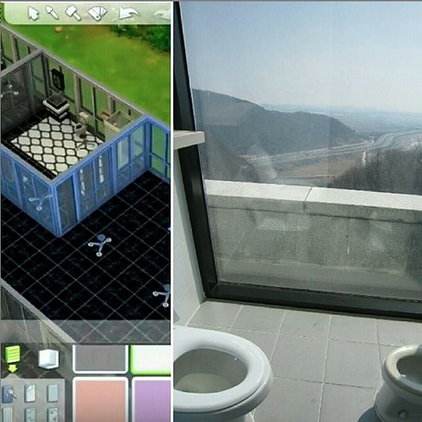 3. Вы думали, что стеклянные стены в туалетах бывают только в игре Sims? Отнюдь!