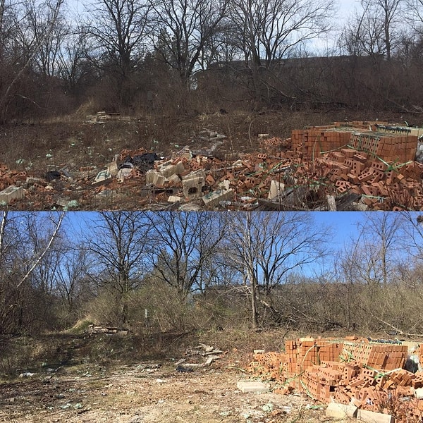 9. А эти ребята помимо того, что собрали мусор, сложили кирпичи