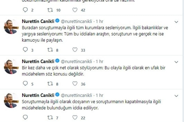 Bu konuda yargıya başvurduklarını vurgulayan Canikli, "Soruşturmanın yapılabilmesi için dokunulmazlığımın kaldırılması gerekiyorsa ona da hazırım" dedi.