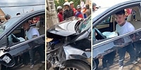 Kaza Yaptıktan Sonra Kayışı Koparıp Aracın İçinde Dans Etmeye Başlayan Adam