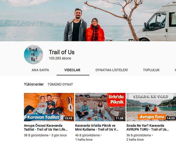 Youtube'da da oldukça aktif çiftimiz. "Trail of Us" isimli kanallarında karavanla yolculuğa çıkmayı düşünenler için oldukça faydalı bilgilerin yer aldığı videolar paylaşıyorlar.