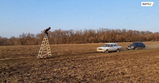 Rus Dublörden Yürekleri Ağza Getiren Hareketler