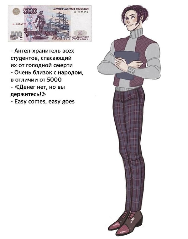 5. 500-рублевая купюраглазами Полины