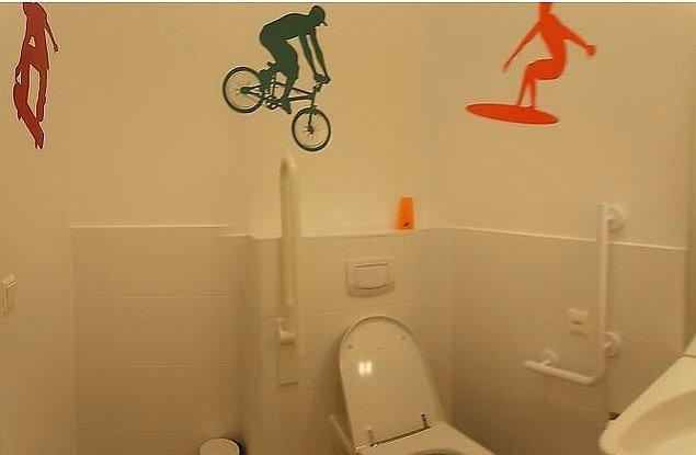 7. Engelli tuvaletini süslemek için sörf gibi sporlar seçen kişinin eseri: