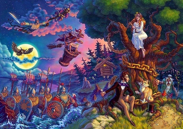 13. У лукоморья дуб зелёный...