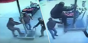 Hortum Sırasında Tutunduğu Şemsiye ile Birlikte Havaya Uçan Adam