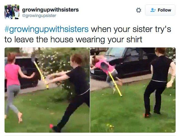 2. Kardeşinizin tişörtünü giyerek evden çıkmaya çalıştığınızda: