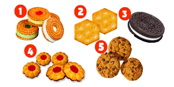 Выберите одну из пяти печенек: