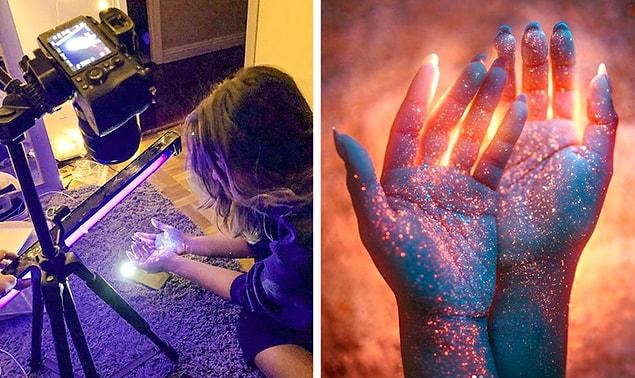 7. You can create amazing work ith some neon paint and black light.