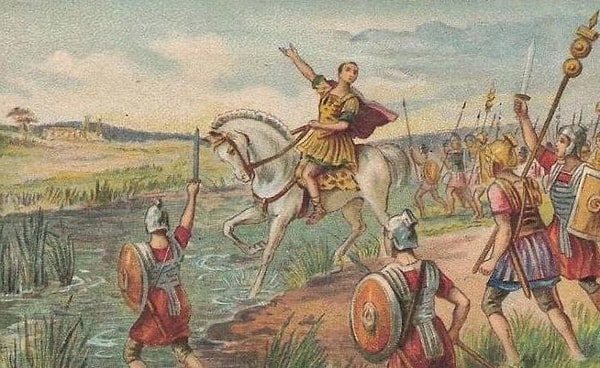 9. Известная река, которую перешёл Цезарь: