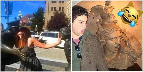 30 людей, которые придумали самые изощренные способы позирования со статуями и превратили это в отдельный вид искусства :)