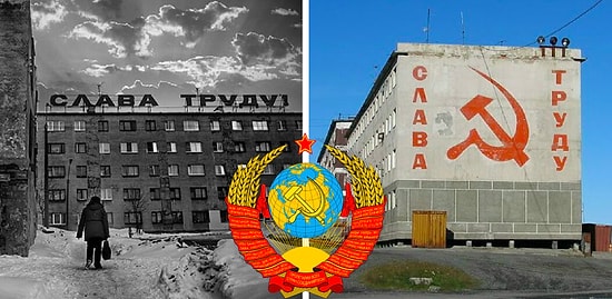 Привет от дедушки Ленина: Слоган "Слава труду!" по всему СССР в ретро-фото