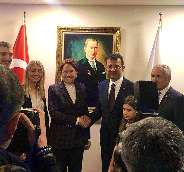 İmamoğlu daha sonra İYİ Parti lideri Meral Akşener'le görüştü