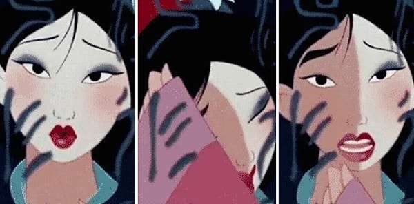 18. Как Мулан смогла так аккуратно стереть макияж с лица рукавом? Вот это профессионализм!