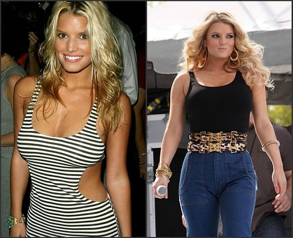 15. Джессика Симпсон периодически худеет и поправляется. Сейчас она "в теле".