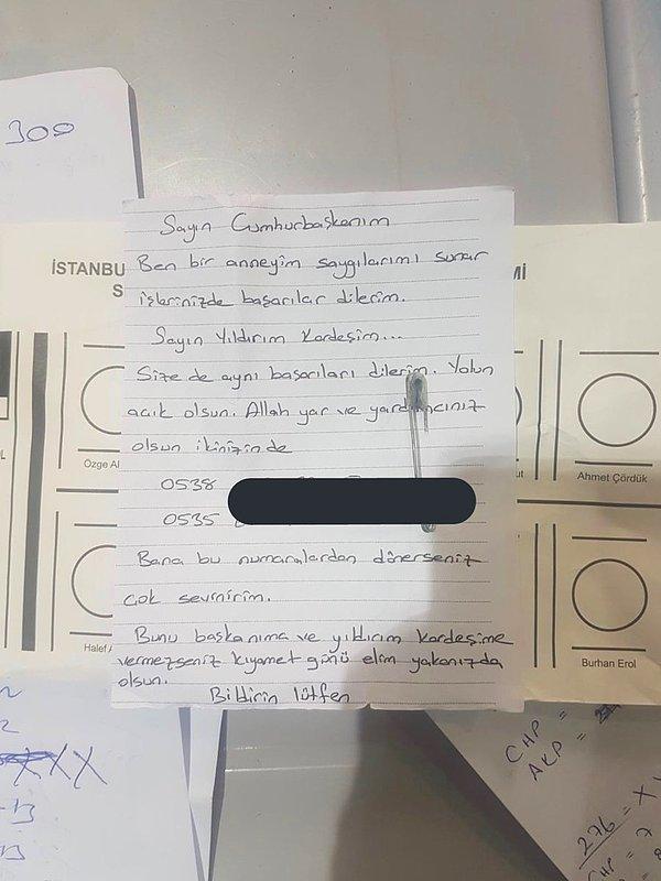 Bağcılar'da ise Binali Yıldırım ve Recep Tayyip Erdoğan'a bir not çıktı.