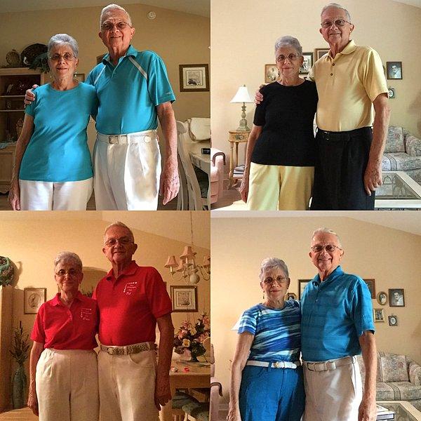 2. "Büyükannem ve büyükbabam 52 yıldır evli ve her gün birbirlerine uyumlu kıyafetler giyiyorlar."