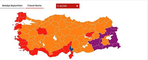 Yine Anadolu Ajansı'nın 31 Mart 2019 yerel seçim sonuçlarına göre il belediye meclislerinin siyasi partilerine göre dağılımı ise aşağıdaki gibi oldu.