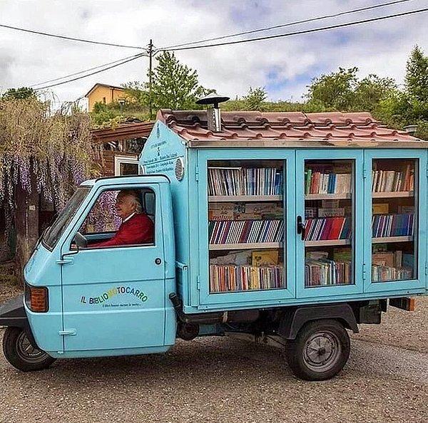 5. İnsanları okumaya şevk etmek için kamyonetini kütüphaneye çeviren emekli öğretmen.
