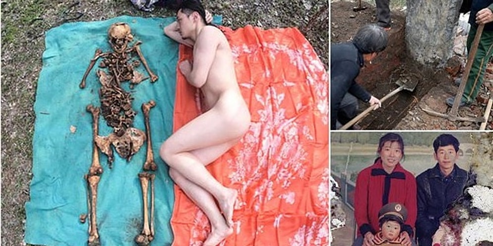 Babasının Mezarından Çıkarttığı Kemiklerle Çırılçıplak Fotoğraflar Çektiren Çinli Sanatçı