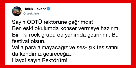 Haluk Levent'in Hiçbir Ücret Almadan Konser Yapmayı Kabul Ettiği "ODTÜ Uluslararası Bahar Şenliği" İçin Birçok Ünlü Seferber Oldu!