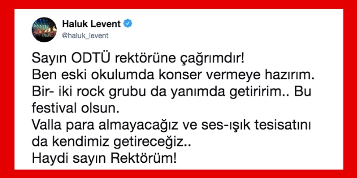 Haluk Levent'in Hiçbir Ücret Almadan Konser Yapmayı Kabul Ettiği "ODTÜ Uluslararası Bahar Şenliği" İçin Birçok Ünlü Seferber Oldu!