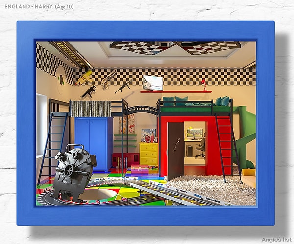 А вот как выглядит футуристическая комната Гарри в проекте