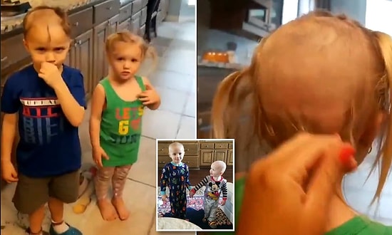 Tıraş Makinesiyle Saçlarını Kazıyan Ufaklıkların Aşırı Sevimli Yaramazlık Hikayeleri