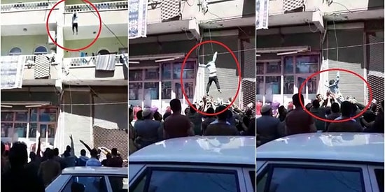 Şanlıurfa'da Balkondan Düşen Çocuğu Vatandaşlar Havada Yakaladı